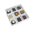 10 Pack of White Card Chocolate Sweet Soap Product Retail Gift Box - 9 bay 4x4x3cm Compartments  - Clear Slide On Lid - 12x12x3cm-1