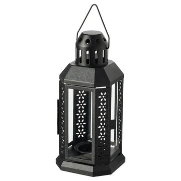 Black Metal Miners Lantern Summer Wedding Home Party Room Balconey Deck Decoration 21cm Tealight Candle - 0