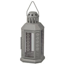 5 Pack of Dark Grey Metal Miners Lantern Summer Wedding Home Party Room Balconey Deck Decoration 21cm Tealight Candle-4