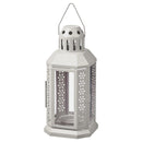 Grey Metal Miners Lantern Summer Wedding Home Party Room Balconey Deck Decoration 21cm Tealight Candle-1