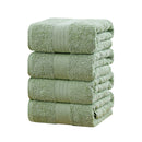 Linenland 4 Piece Cotton Bath Towels Set - Sage Green-2