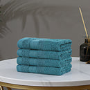 Linenland Bath Towel Set - 4 Piece Cotton Washcloths - Blue-3