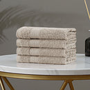 Linenland Bath Towel Set - 4 Piece Cotton Washcloths - Sandstone-3