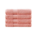 Linenland Bath Towel 4 Piece Cotton Hand Towels Set - Coral-1
