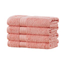 Linenland Bath Towel 4 Piece Cotton Hand Towels Set - Coral-2