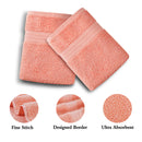 Linenland Bath Towel 4 Piece Cotton Hand Towels Set - Coral-4
