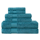 Luxury 6 Piece Soft and Absorbent Cotton Bath Towel Set - Blue-1