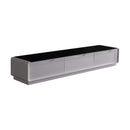 TV Cabinet with 3 Storage Drawers With High Glossy Assembled Entertainment Unit in Black & White colour-2