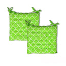 Set of 2 Cotton Chair Pads Moroccan Lime with Ties 40 x 40 cm-1