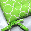 Set of 2 Cotton Chair Pads Moroccan Lime with Ties 40 x 40 cm-2