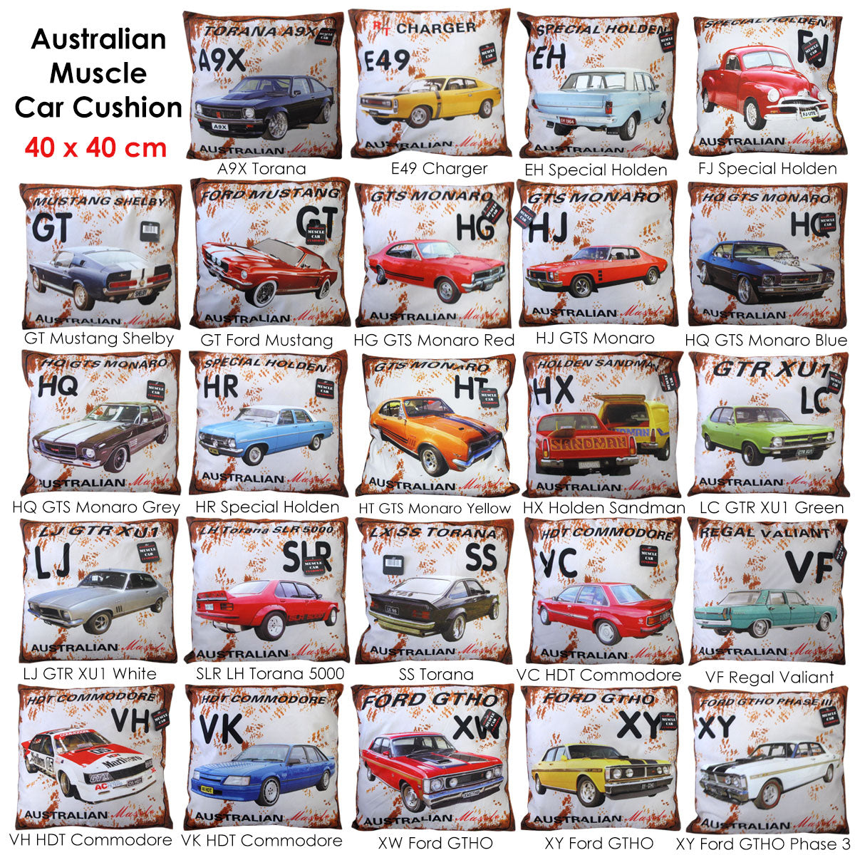 Australian Muscle Car Cushion LJ GTR XU1 White - 0