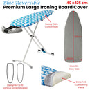 Blue Reversible Premium Large Ironing Board Cover with Underlay 40 x 125 cm-2