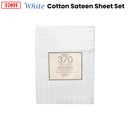 370TC White Self-striped Cotton Sateen Sheet Set King-2