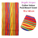 Bright Stripes Cotton Velour Printed Beach Towel-2