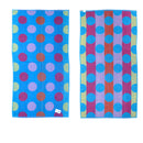 Jacquard Velour Reversible Beach Towel Blue Circles-1