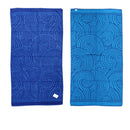 Jacquard Velour Reversible Beach Towel Blue Swirls-1