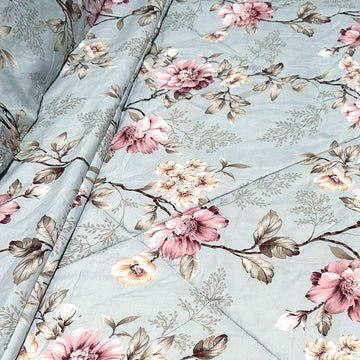 Hotel Living 3 Pce Light Weight Comforter Set Queen/King Corbett Floral Vintage - 0