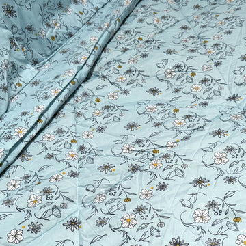 Hotel Living 3 Pce Light Weight Comforter Set Queen/King Corbett Floral Blue - 0