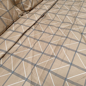 Hotel Living 3 Pce Light Weight Comforter Set Queen/King Oscar Chevron Checkers - 0