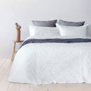 Bambury Botanica Embossed White Coverlet Set Queen/King-1