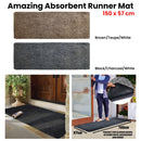 Amazing Absorbent Runner Mat 150 x 57 cm Black/Charcoal/White-2