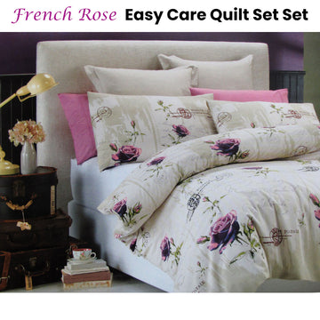 Belmondo French Rose Easy Care Quilt Cover Set King - 0