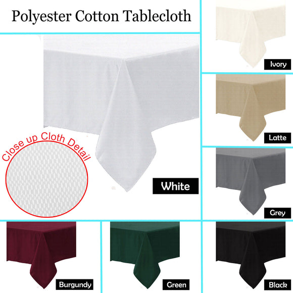 Polyester Cotton Tablecloth Ivory 180 x 180 cm