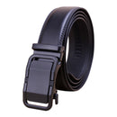 Genuine Leather Belt Men's Plate Reversible Buckle Business Dress Belts (Style 01)-1