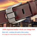 Genuine Leather For Men Pin Buckle Belts Cowskin Casual Belts Business Belt (Brown)-5