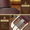 Genuine Leather For Men Pin Buckle Belts Cowskin Casual Belts Business Belt (Brown)-6