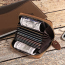 Genuine Leather Large Capacity RFID Anti-magnetic Money Clip Organ Wallets (Coffee)-2