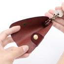Genuine Leather Wallet Purse Bag Case Holder Key Ring Pouch Bag Safe Hanger (Burgundy)-5