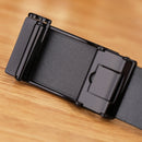 Genuine Cowhide Embossed with Crocodile Pattern Belt  Luxury Business Automatic Belts (Black)-5