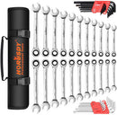 48-Piece Ratchet Wrench Set with Rolling Pouch - Metric SAE Allen Key & Hex Key Spanner Kit-1