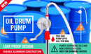 Aluminium Rotary Drum Pump Diesel Fuel Kero Oil Petrol 44 Gallon Drum Hand Pump-2