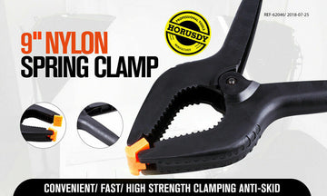 4Pc 9'' Strong Spring Clamps  Heavy Duty Nylon Clip Quick Grip Black Large Size - 0