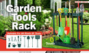 Rolling Garden Tools Storage Rack Long Short Handles Organizer Holders Fits 40-2