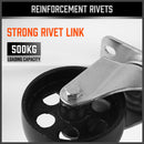 4Pc 3.5'' Heavy Duty Steel Castor Wheel Swivel Caster 500KG/EA Loading Capacity-6