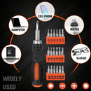 HORUSDY 19 Pcs Ratchet Precision Screwdriver Bits Set Slotted Phillips Tox Hex-7