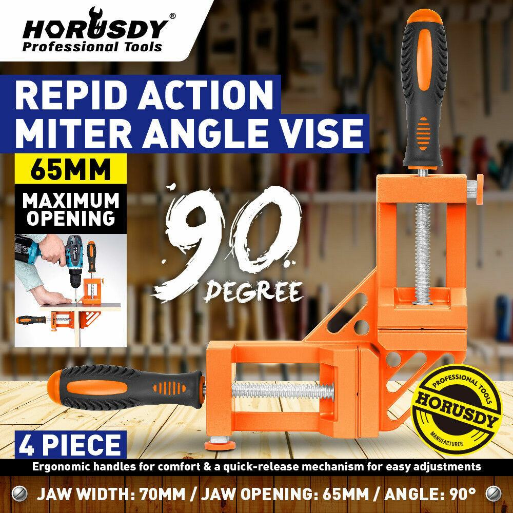 90° Degree Corner Clamp Welding Vice Woodworking Alloy Body With Quick Release - 0