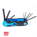 3x Folding Torx Key Hex Key Ball End Allen Key Set Tools Wrench Spanner Opener-3