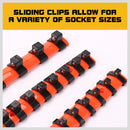 3Pc Mixed Socket Holder Set Storage Rails 1/2" 3/8" 1/4" Drive Grip Organiser-4