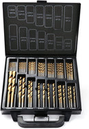99Pc Drills Set HSS Titanium Coated Wood Plastic Metal Metric 1.5-10mm With Case-1