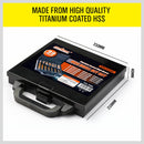 99Pc Drills Set HSS Titanium Coated Wood Plastic Metal Metric 1.5-10mm With Case-7