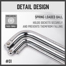 L Shape Socket Extension Bar 1/4" 3/8" 1/2" Drive Wrench Breaker CR-V Anti-Slip-4