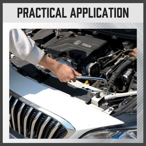 L Shape Socket Extension Bar 1/4" 3/8" 1/2" Drive Wrench Breaker CR-V Anti-Slip