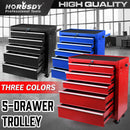 5-Drawer Tool Storage Trolley Cart - Heavy Duty Garage Cabinet Organizer with Lockable Wheels-4