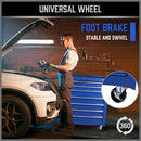 7-Drawer Drawer Tool Box Trolley Cabinet - Blue or Black Heavy Duty Tool Chest Garage Storage Cart Organizer-4