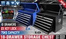 HORUSDY 10-Drawer Tool Box Chest Toolbox Lockable Drawer Cabinet Garage Storage-2
