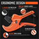 HORUSDY PVC Ratchet Cutter 64mm 2 - 1/2" Deburring Tool Rubber Handle Hand Tool-4